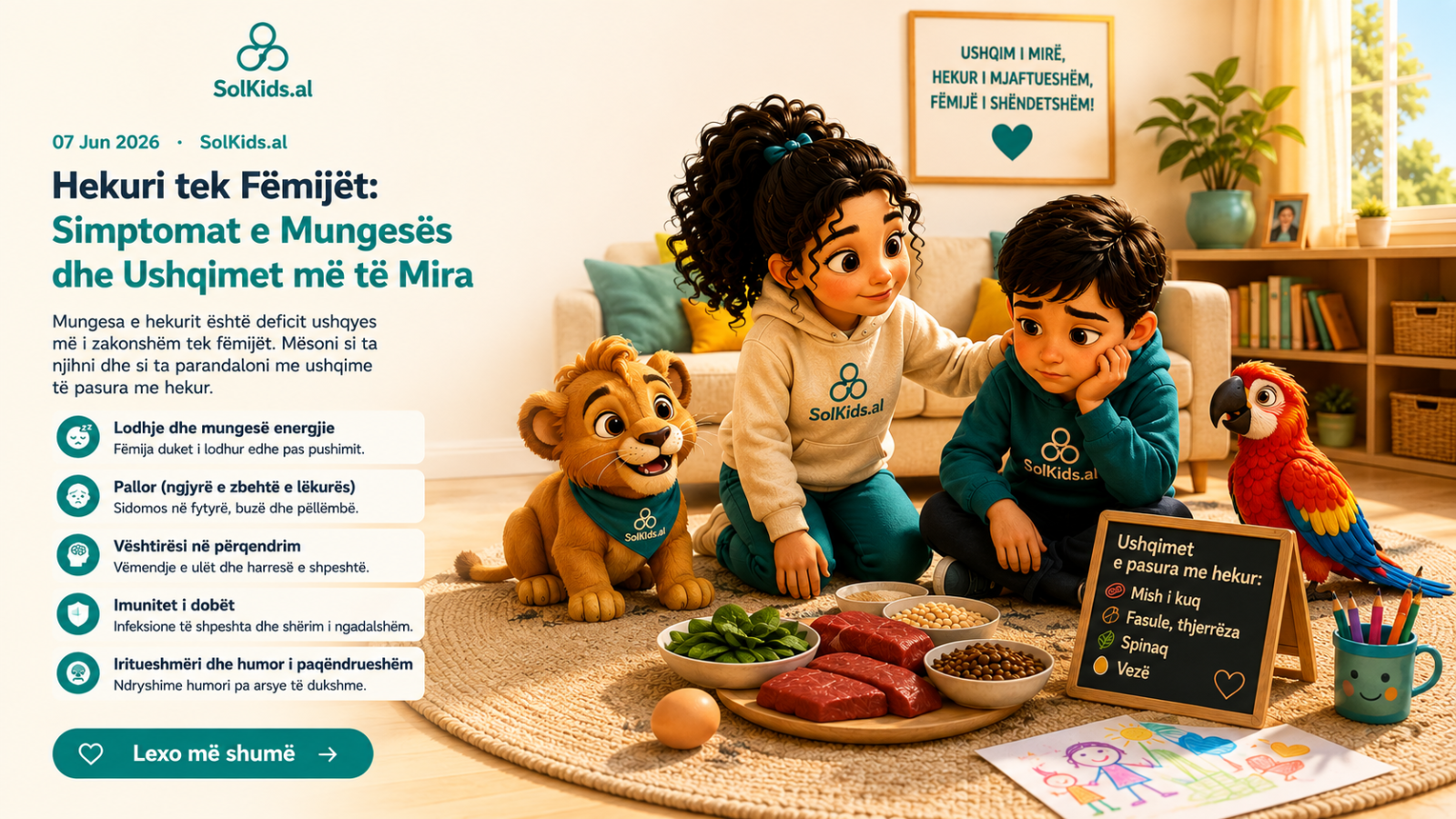 Hekuri tek Fëmijët: Simptomat e Mungesës dhe Ushqimet më të Mira